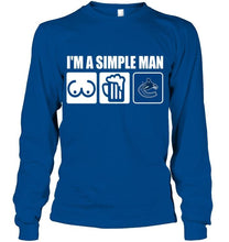Load image into Gallery viewer, I'm simple man loves bobs beer Vancouver Canucks fan shirt