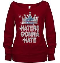 Load image into Gallery viewer, Vancouver Canucks king haters gonna hate crown glitter pattern t shirt