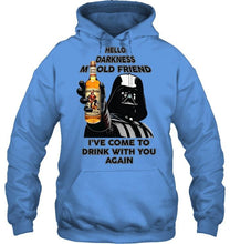 Load image into Gallery viewer, Darth vader loves Captain Morgan Rum Hello darkness my old friend i've come to drink with you again t shirt