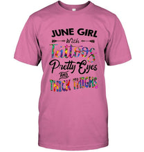 Load image into Gallery viewer, June girl with tattoos pretty eyes and thick thighs Ash T Shirt