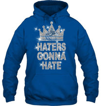 Load image into Gallery viewer, Vancouver Canucks king haters gonna hate crown glitter pattern t shirt
