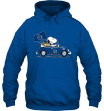 Load image into Gallery viewer, Snoopy drives Vancouver Canucks beetle car fan t shirt
