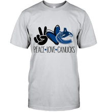 Load image into Gallery viewer, Peace love Vancouver Canucks fan t shirt