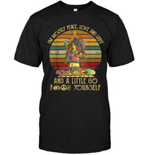 Load image into Gallery viewer, I'm Mostly Peace Love And Light And A Little Go Yoga Tattoo T Shirt