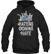 Load image into Gallery viewer, Vancouver Canucks king haters gonna hate crown glitter pattern t shirt
