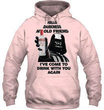 Load image into Gallery viewer, Darth vader loves Smirnoff Vodka Hello darkness my old friend i've come to drink with you again t shirt