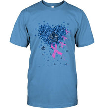 Load image into Gallery viewer, Vancouver Canucks tiny heart love shaped br east cancer shirt