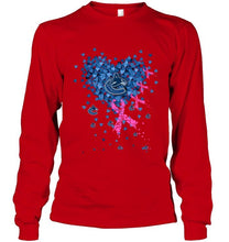 Load image into Gallery viewer, Vancouver Canucks tiny heart love shaped br east cancer shirt