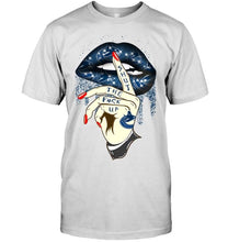 Load image into Gallery viewer, Shut the f ck up sexy Vancouver Canucks glittering lips shirt