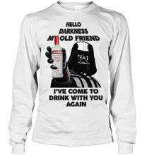 Load image into Gallery viewer, Darth vader loves Smirnoff Vodka Hello darkness my old friend i've come to drink with you again t shirt