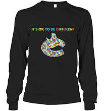 Load image into Gallery viewer, Vancouver Canucks autism It's okie to be different t shirt