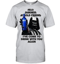 Load image into Gallery viewer, Darth vader loves Skyy Vodka Hello darkness my old friend i've come to drink with you again t shirt