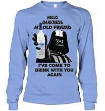 Load image into Gallery viewer, Darth vader loves Grey Goose Vodka Hello darkness my old friend i've come to drink with you again t shirt