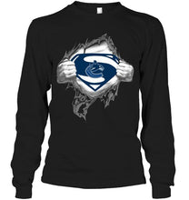 Load image into Gallery viewer, Vancouver Canucks Superman Ripped shirt