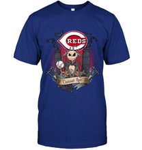 Load image into Gallery viewer, Cincinnati Reds Jack Skellington shirt