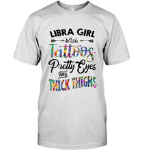 Load image into Gallery viewer, Libra girl with tattoos pretty eyes and thick thighs Ash T Shirt