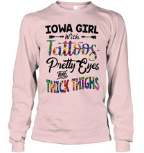 Load image into Gallery viewer, Iowa girl tattoos pretty eyes and thick thighs White T Shirt