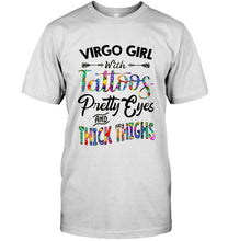Load image into Gallery viewer, Virgo girl with tattoos pretty eyes and thick thighs Ash T Shirt