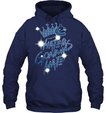 Load image into Gallery viewer, Vancouver Canucks crown haters gonna hate glitter pattern t shirt