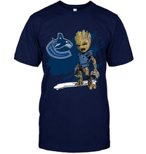Load image into Gallery viewer, Vancouver Canucks angry baby groot ripped simpson shirt