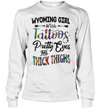 Load image into Gallery viewer, Wyoming girl tattoos pretty eyes and thick thighs White T Shirt