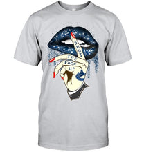 Load image into Gallery viewer, Shut the f ck up sexy Vancouver Canucks glittering lips shirt