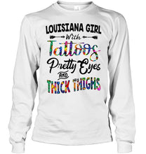 Load image into Gallery viewer, Louisiana girl tattoos pretty eyes and thick thighs White T Shirt