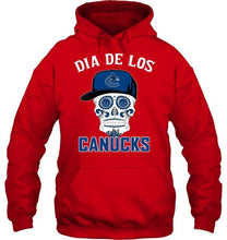 Load image into Gallery viewer, Dia de los Vancouver Canucks sugar skull poco loco shirt