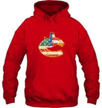 Load image into Gallery viewer, Vancouver Canucks american flag back shirt