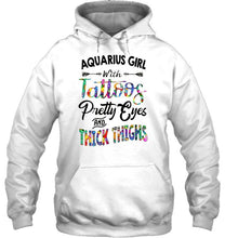 Load image into Gallery viewer, Aquarius girl with tattoos pretty eyes and thick thighs Ash T Shirt