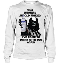 Load image into Gallery viewer, Darth vader loves Svedka Vodka Hello darkness my old friend i've come to drink with you again t shirt