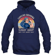 Load image into Gallery viewer, Vancouver Canucks strong grandma classy sassy and a bit smart asy retro art t shirt