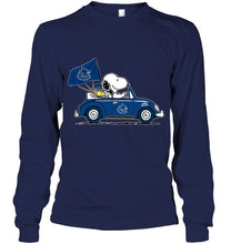 Load image into Gallery viewer, Snoopy drives Vancouver Canucks beetle car fan t shirt