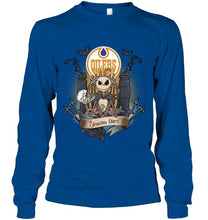 Load image into Gallery viewer, Edmonton Oilers Jack Skellington shirt