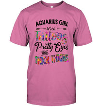 Load image into Gallery viewer, Aquarius girl with tattoos pretty eyes and thick thighs Ash T Shirt