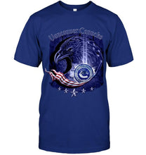 Load image into Gallery viewer, vancouver canucks eagle american flag shirt