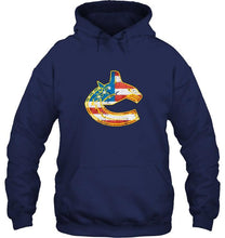 Load image into Gallery viewer, Vancouver Canucks american flag back shirt