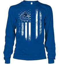 Load image into Gallery viewer, Best Vancouver Canucks dad ever american flag shirt