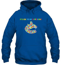 Load image into Gallery viewer, Vancouver Canucks autism It's okie to be different t shirt