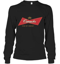 Load image into Gallery viewer, Vancouver Canucks king of hockey budweiser shirt