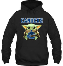 Load image into Gallery viewer, Baby yoda loves Vancouver Canucks star wars the mandalorian fan t shirt