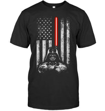 Load image into Gallery viewer, Darth vader star wars american flag t shirt