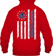 Load image into Gallery viewer, Vancouver Canucks star american flag on back shirt