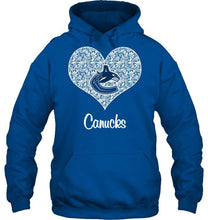 Load image into Gallery viewer, Vancouver Canucks heart floral pattern shirt