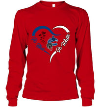 Load image into Gallery viewer, Go Blue Go white Vancouver Canucks fan heart shirt