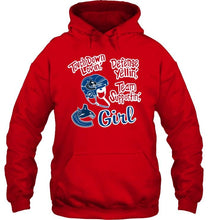 Load image into Gallery viewer, touch down lovin defense yellin team supportin Vancouver Canucks girl shirt