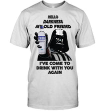 Load image into Gallery viewer, Darth vader loves Svedka Vodka Hello darkness my old friend i've come to drink with you again t shirt