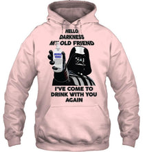 Load image into Gallery viewer, Darth vader loves Absolut Vodka Hello darkness my old friend i've come to drink with you again t shirt